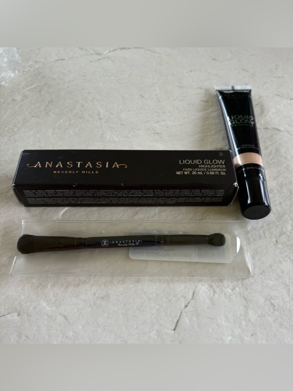 2xBundle Anastasia Beverly Hills Liquid Glow Highlighter+Brush Set Full Size NEW